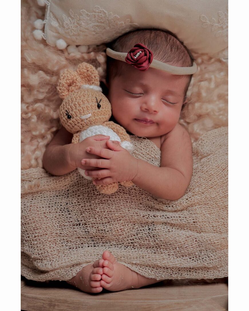 Wrapped in warmth with my Little bunny Newborn Shoot Chennai