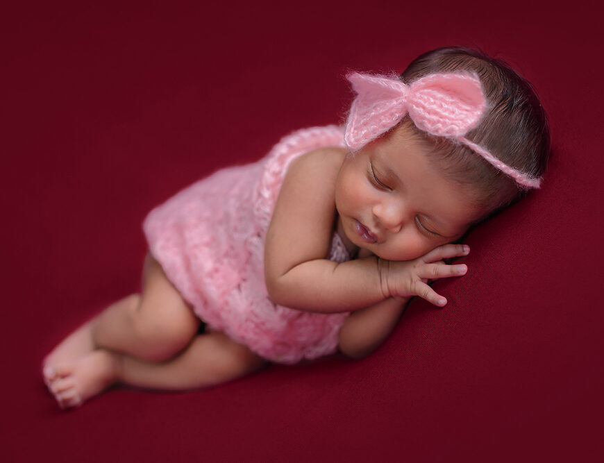 Wrapped in warmth pinky butterfly Newborn Shoot Chennai